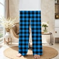 thumbnail image 2 of Ltctricy Children's Fuzzy Fleece Pants Boys Girls Elastic Waist Wide Leg Plaid Flannel Pants Plush Warm Bottoms(Blue,13-14 Years), 2 of 5
