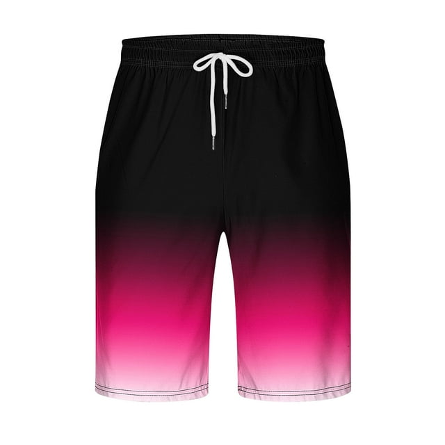 DPTALR Men Casual Gradient Shorts With Pockets Elastic Waist Beach Pants