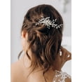 thumbnail image 2 of Wedding Hair Comb Pearl Bride Hair Pins Flower Hair Piece Rhinestone Bridal Hair Accessories for Women and Girls, 2 of 4