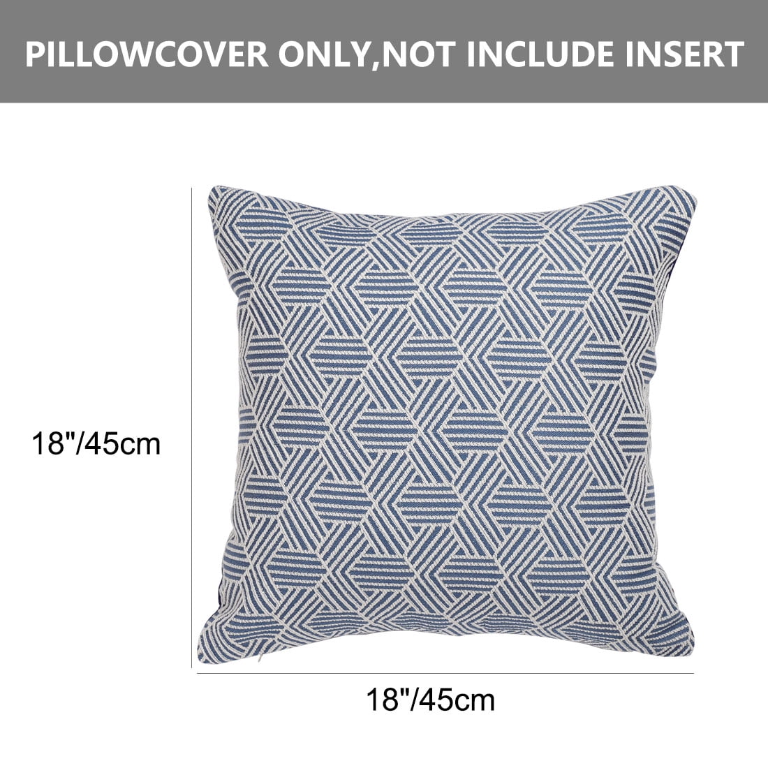 Unique Bargains Geometric Throw Pillow Covers Set of 2, 18" x 18" Blue