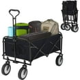 thumbnail image 1 of FDW Collapsible Folding Wagon Garden Cart Beach Wagon Grocery All-Terrain Wheels Garden Grocery, Black, 1 of 7