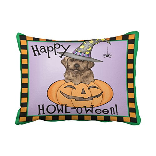 RYLABLUE Decorative Pillowcases Chocolate Lab Witch Throw Pillow Covers Cases Cushion Cover Case Sofa 20x30 Inches Two Side