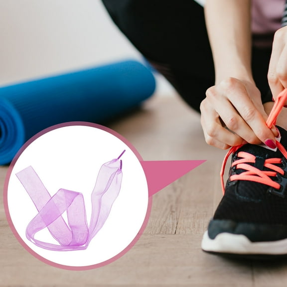 KONTONTY Ribbon Shoelace Lace Athletic Bowknot Decoration 1 Pair for Young Adults Customizing Shoes