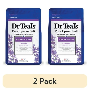 (2 pack) Dr Teal's Epsom Salt Magnesium Soak, Soothe & Sleep with Lavender, 3 lbs