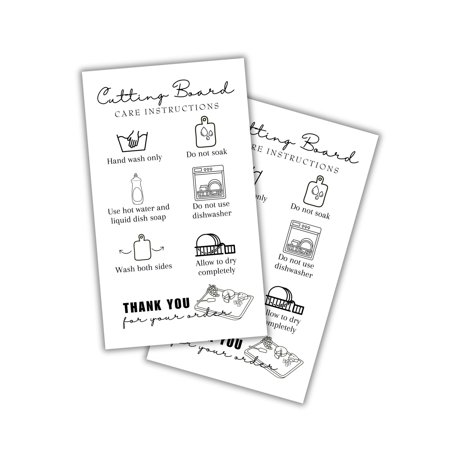 

Cutting Board Care Cards Instruction Wood Charcuterie Handmade 50pk 2x3.5 Washing Handling Directions Clients Packaging