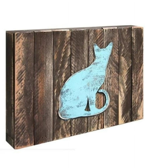 Designocracy 98112-12 Cat Block Art on Board Wall Decor