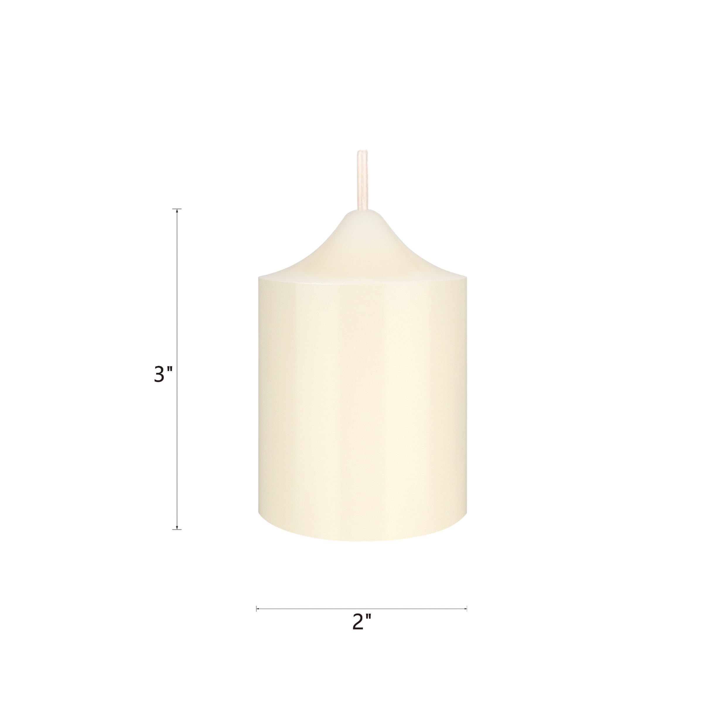 Mega Candles 6 pcs Unscented Ivory Dome Top Round Pillar Candle, Hand Poured Premium Wax Candles 2 Inch x 3 Inch, Home Décor, Wedding Receptions, Baby Showers, Birthdays, Celebrations, Party & More