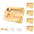 thumbnail image 1 of Cajas de regalo PACKQUEEN Gold con ventana de 24 x 17,5 x 10 cm (paquete de 5), 1 of 6