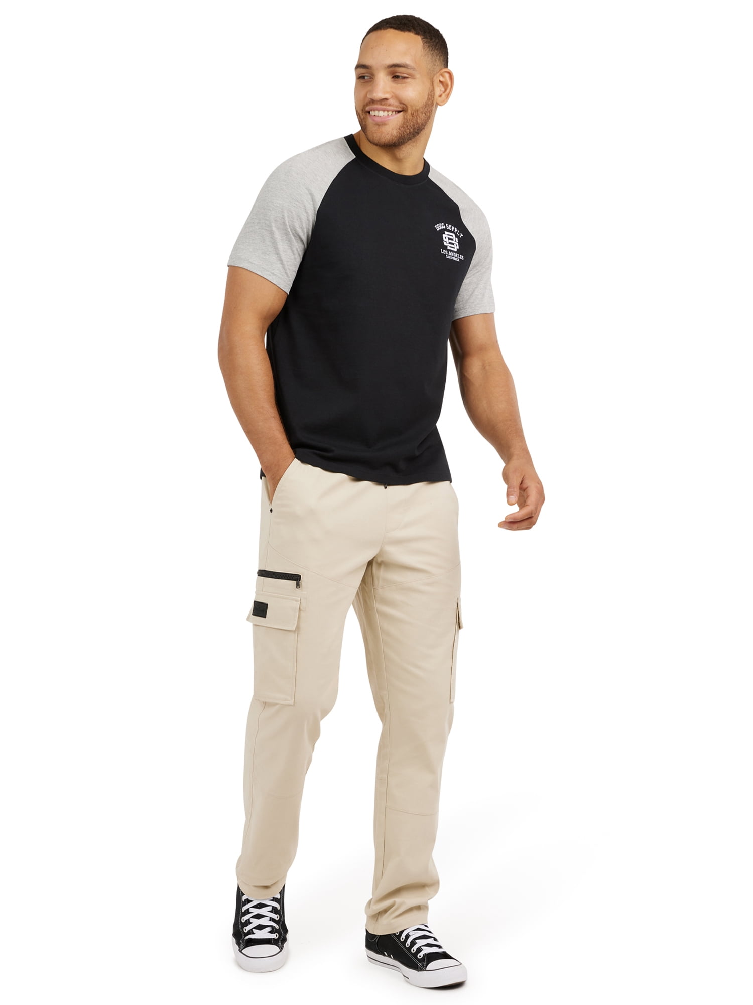 Dogg Supply by Snoop Dogg Men's Big Men's Pull On Elastic Waist Cargo Pants, Sizes XS-3XL