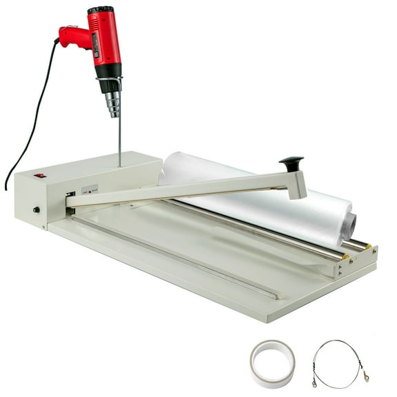 24" Shrink Wrap Machine I-Bar Heat Sealer System w/1800W Heat Gun and Film