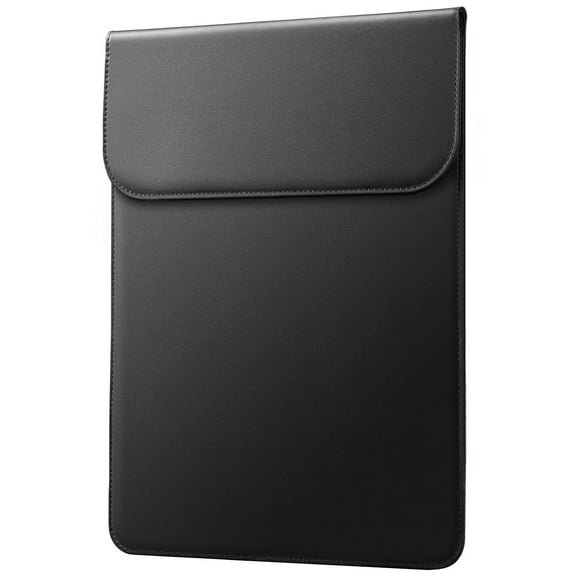 JETech Slim Laptop Sleeve for MacBook Pro 14-Inch(M4/M3/M2/M1, 2021-2024), PU Leather Case with Magnetic Closure (Black)