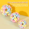 thumbnail image 6 of YIFAEUX Dog Chew Ball Colorful Intertwined Ball with Bell Rubber Interactive Wiggle Ball Pet Chew Toy to Relieve Boredom And Clean Teeth for Dogs Cats, 6 of 7