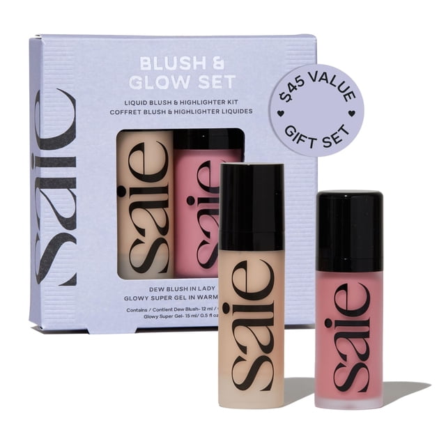 Kit de Maquillaje Saie Rubor Líquido y Iluminador Glow