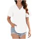 thumbnail image 1 of Fiudx Ofertas Flash Del Día Solo En Línea Camiseta Plisada Básica Informal de Manga Corta con Cuello Redondo para Mujer Camisa Holgada de Algodón, 1 of 5