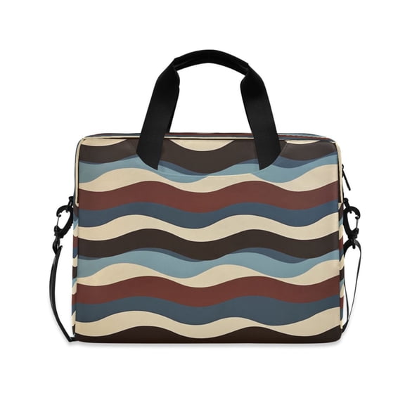 16inch Laptop Briefcase, Business Laptop Bag with Detachable Strap & Padded Compartment, Water-Resistant Polyester,Wavy