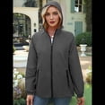 thumbnail image 4 of Chaqueta Impermeable para Mujer, Cortavientos, Impermeable, con Capucha, Plegable y Bolsillos. Gris Oscuro XXL, 4 of 9