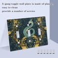 thumbnail image 3 of Yayeee Toggle Light Switch Wall Plate 2-Gang 4.56"x4.48" Decorative Outlet Cover, Green Celestial Serpent, 3 of 7