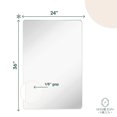 thumbnail image 4 of Hamilton Hills Silver Mirror Bathroom Mirrors for Wall Rounded Corner Lightweight Deep Rectangle 24" x36", 4 of 9