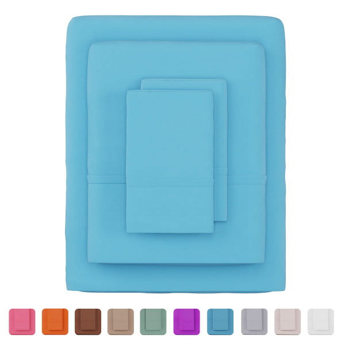Somerset Home 3-Piece 90 GSM Brushed Microfiber Sheet Set for Adult, Kids (Twin XL, Light Blue)