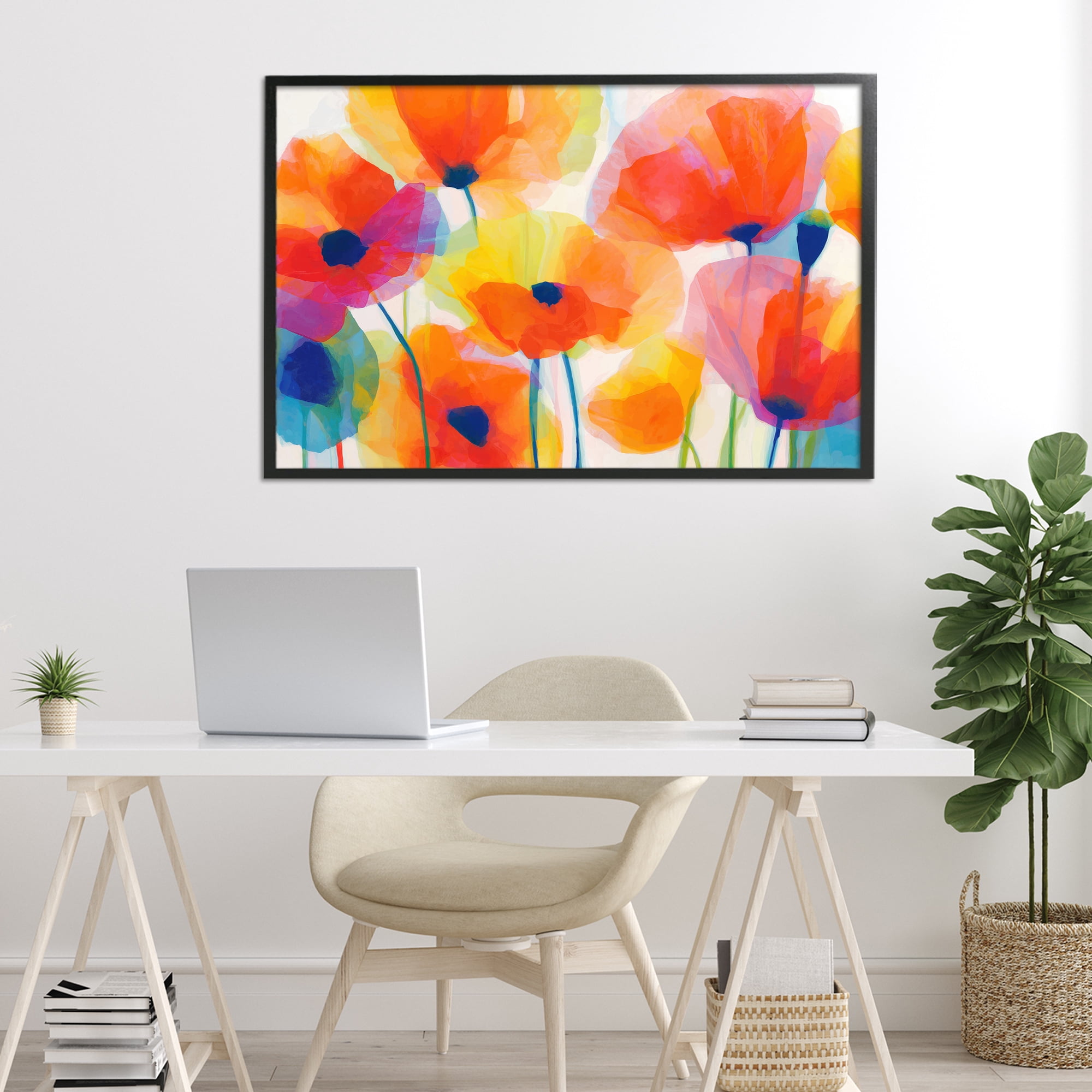Stupell Industries Poppies At Golden Hour Black Framed Giclee Art, design by Chromatic Storm Studio