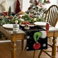 thumbnail image 2 of Camino de mesa navideño negro, decoración navideña de invierno para mesa de comedor, cocina, 13 x 72 pulgadas, 2 of 5