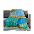 thumbnail image 2 of Flannel Fleece Throw Blanket Abstract Watercolor Art Lightweight Soft Plush Blankets,Vintage Color Block Ombre Cozy Warm Throw Blanket for Couch Sofa Bed Car Office 40x50in, 2 of 9