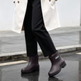 thumbnail image 4 of FRSASU Women's Rain Boots Ankle Rainboot Anti Slipping Waterproof Casual Garden Outdoor Kitchen Hiking Camping Boots Brown, 4 of 7