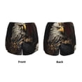 thumbnail image 5 of Lsque Noble Style Bald Eagle Printed Women's Running Shorts with Liner Pockets,Elastic Quick Dry Workout Athletic Gym Yoga Shorts,Womens High Waist Shorts-X-Large, 5 of 9