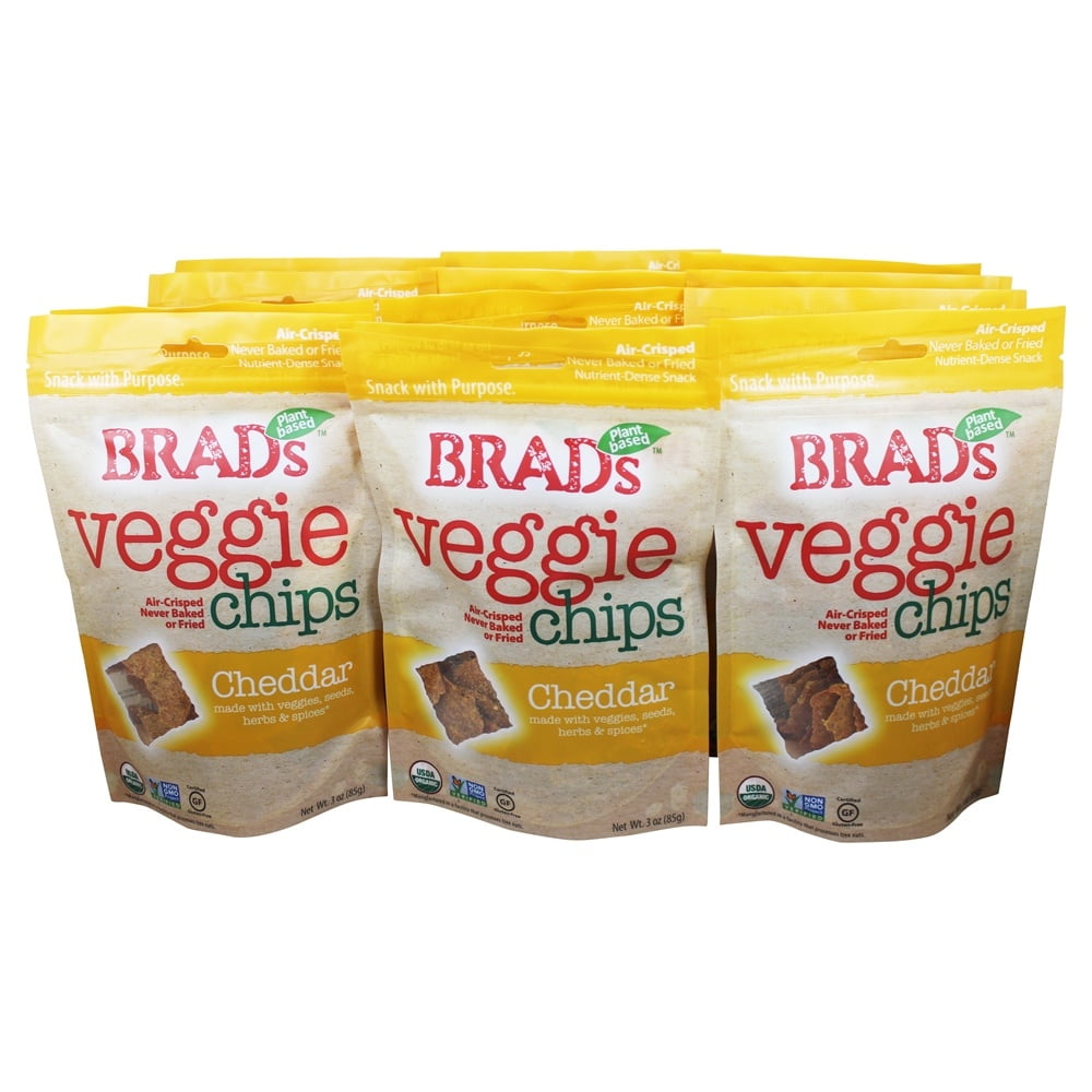Brad's Raw Foods Veggie Chips Cheddar 12 Pack