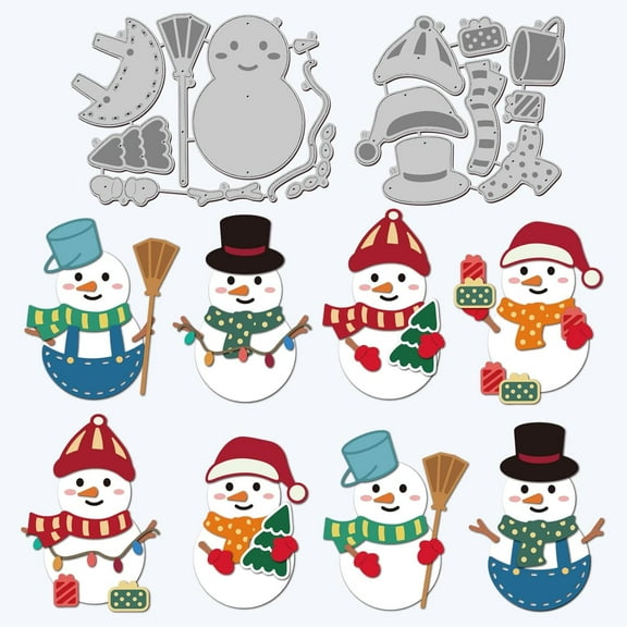 Winter Snowman Cutting Dies Hat Scarf Carbon Steel Die Cuts Christmas Embossing for Scrapbooking Card DIY Craft DIY