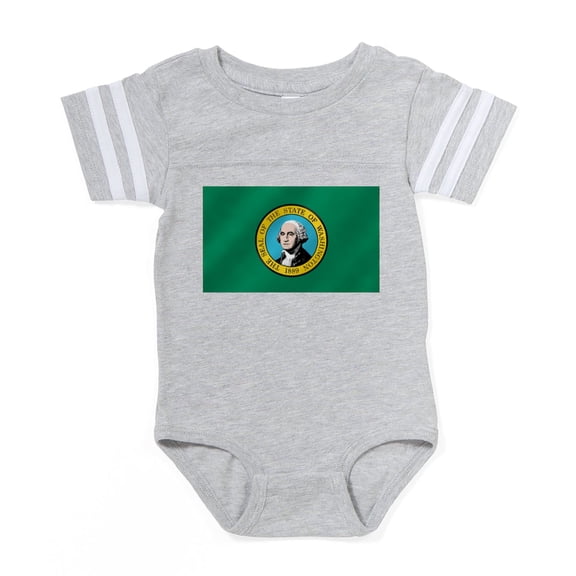 CafePress - Washington State Flag - Cute Infant Baby Football Bodysuit