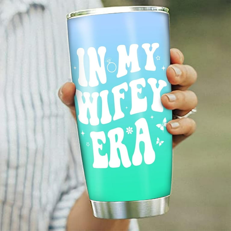 Engagement Gift Tumbler For Her - 12oz Stainless Steel Insulated 'In My Wifey Era' Cup, Bridal Shower Gift For Bride To Be