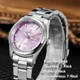 thumbnail image 2 of Women's Watches Waterproof Luminous Calendar Quartz Watch with Stainless Steel Band (Pink), 2 of 6