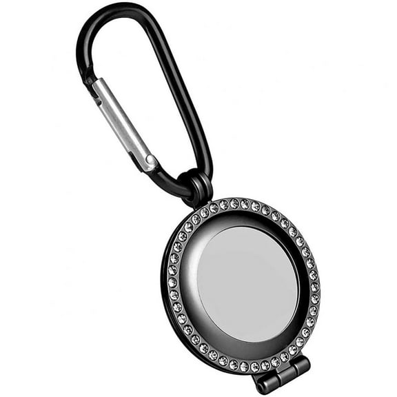 Amerteer AirTag Metal Case,Rhinestone flash frame protection, with shock absorber against Falling,black