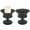 Black, variant on Fmxomd Set of 2, 5.9'' Wide 5.9'' High Pedestal Vases, Vintage Antique Urn Gold Vases for Centerpieces, Metal Compote Bowl Vase for Wedding Centerpieces, Black