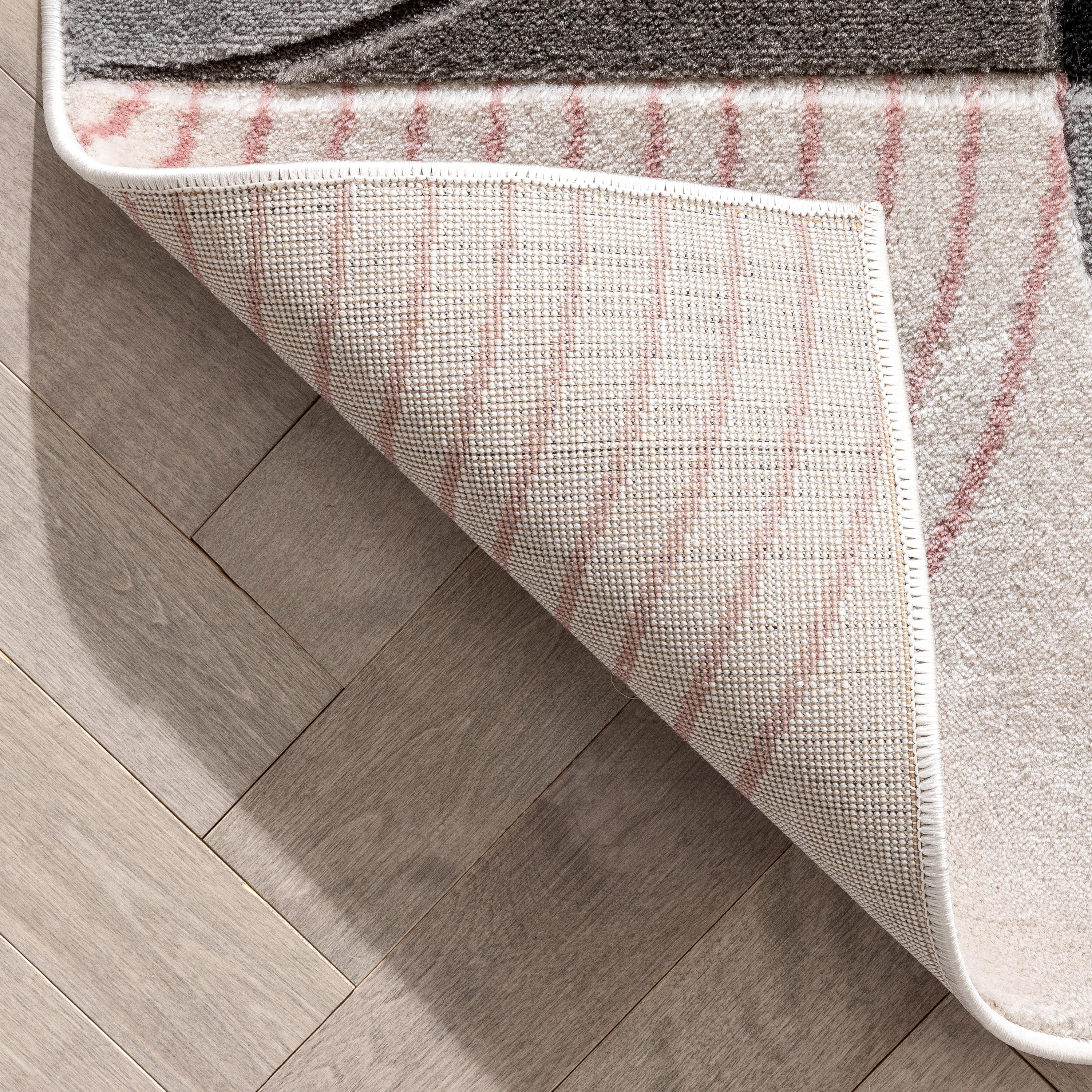 Well Woven Good Vibes Margot Modern Geometric Blush Pink 3'11" x 5'3" Area Rug