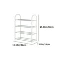 thumbnail image 3 of PEONAVET 3 Tiers Shoe Rack for Entrance, Mental Shoe Shelf Storage Organizer , Boot & Shoe Storage Shelf for Entryway, Hallway, Closet（White）, 3 of 8