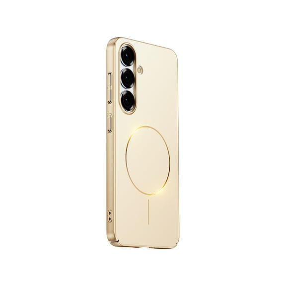 Allytechgroup for Samsung Galaxy S25 Case, Compatible with Magsafe Anti-Scratch Ultra Slim Fit Shockproof Caerma Lens Protective Bumper Phone Case for Samsung Galaxy S25, Gold