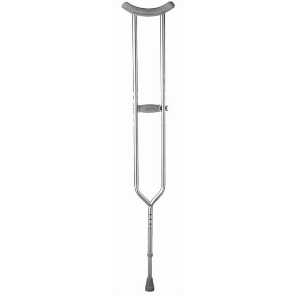 Muletas bariátricas Medline de acero con botón pulsador para adultos altos - Capacidad de peso de 295 kg, ajustables, resistentes, 1 par