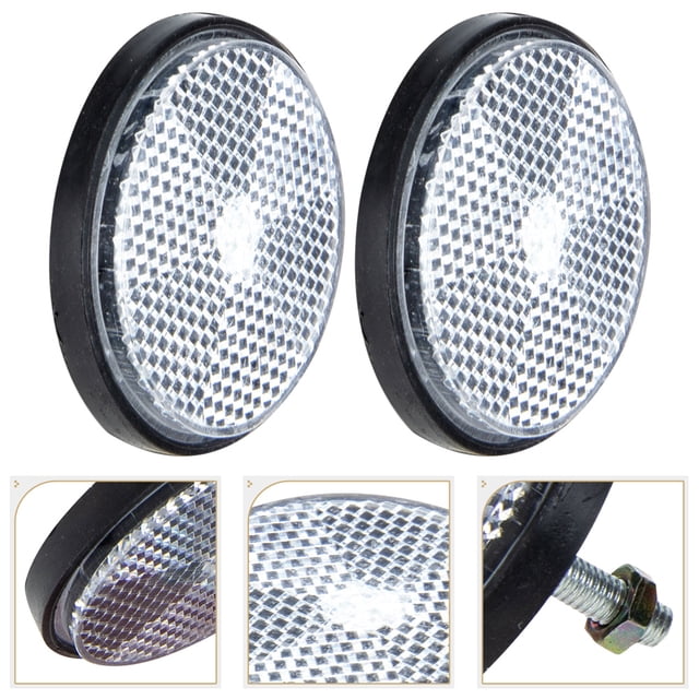 HAMPPLIES Bike Reflectors with Screw Design for Easy Installation Plastic Black Ultra Bright for Bike 2Pcs