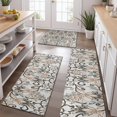 thumbnail image 2 of Brown Classic Floral and Scroll Pattern Kitchen Rugs Sets Of 3,Kitchen Runner Rugs Non Skid Washable,Decorative Kitchen Floor Mats for Kitchen,Sink,Laundry,17"x30"+ 17"x47" + 17"x59", 2 of 6