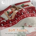 thumbnail image 4 of Christmas Bedding Duvet Cover Set Twin Size 4 Pieces Red Christmas Trucks Pine Tree Snow Retro Linen Bedding Set with Zipper Closure, 1 Comforter Cover 68x86 Inches 1 Flat Sheet & 2 Pillow Cases, 4 of 7