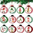 thumbnail image 2 of nvzhuang Christmas Tree Ornaments Set 36Pcs Classic Gnome Bell Print Wooden Ornaments Hanging Decorations for Home, 2 of 9