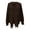 Coffee, variant on Gkeoshab Sweatshirt Women's Irregular Fringe Detail Open Front Cardigan Sweater - Long Sleeve Draped Cover Up for Boho Chic Style and Casual Outfits Black L