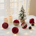 thumbnail image 6 of 12CT 3.15 Inch Christmas Decorations Balls, Velvet Shatterproof Xmas Tree Ornaments, Plastic Baubles for Holiday, Party, Wedding or Home Décor, Wine Red & Gold (8cm), 6 of 9