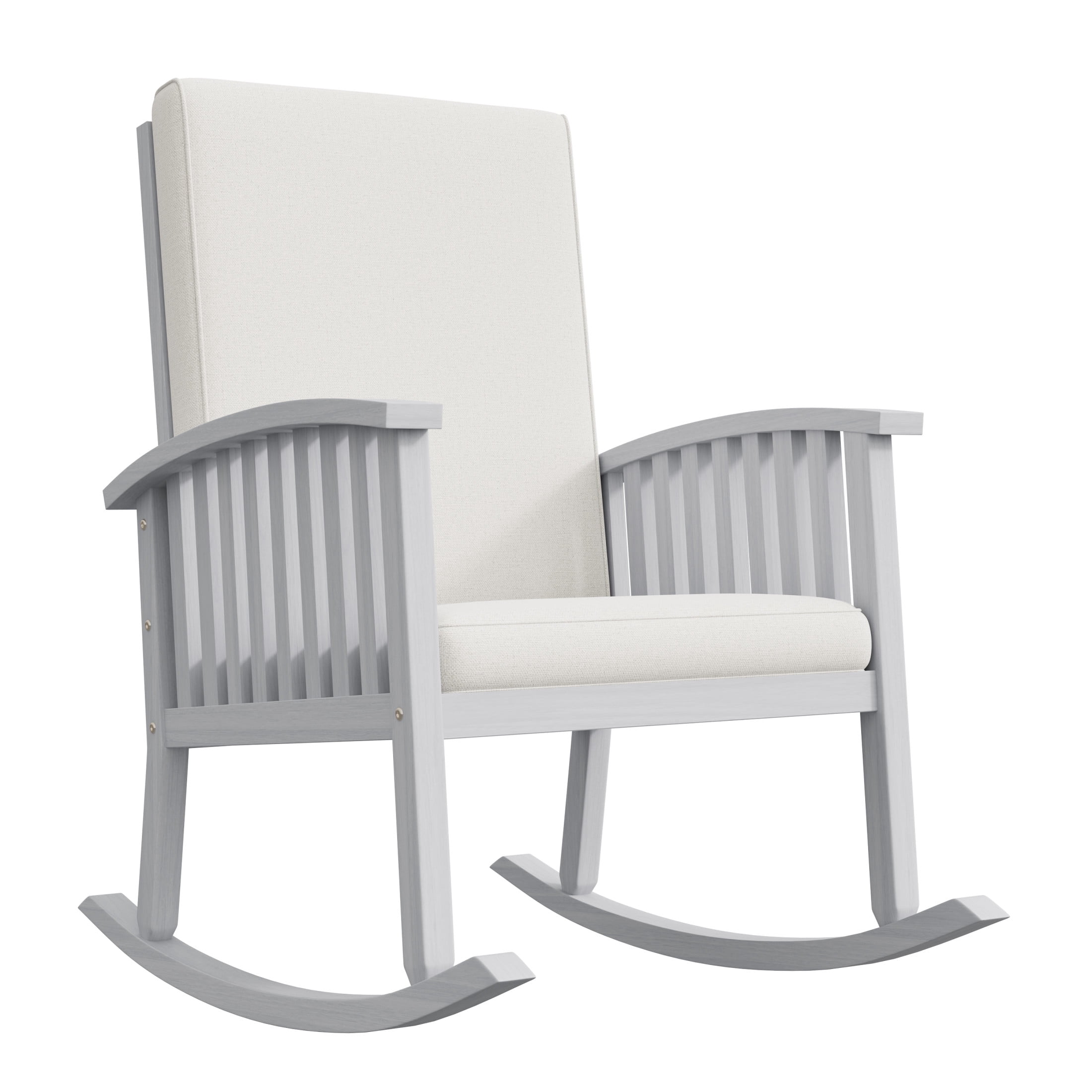 Christopher Knight Home Casa Outdoor Acacia Wood Rocking Chair with Cushions, Ivory