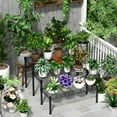 thumbnail image 2 of 3 Tier Ladder Potted Multiple Plants for Indoor and Outdoor Plant Stands, Adjustable Shelves and Multifunctional Plant Racks suitable for living room balconies and gardens,(Black), 2 of 15
