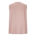 thumbnail image 5 of Womens Linen Tank Tops Crew Neck Casual Sleeveless Basic Shirt Summer Fashion Beach Pullover Blouses Pink XL, 5 of 7