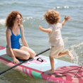 thumbnail image 4 of 11' Stand Up Paddle Boards Surf Control with Premium SUP Board Accessories Backpack & Removable Fins, 34" Wide Inflatable Paddle Boards of All Skill Levels (Peach Pink), 4 of 6