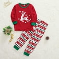 thumbnail image 2 of CARETOO Matching Family Christmas Pajamas,Xmas Elk Snowflake Red Black Plaid PJs Women Men's Sleepwear Set, 2 of 6